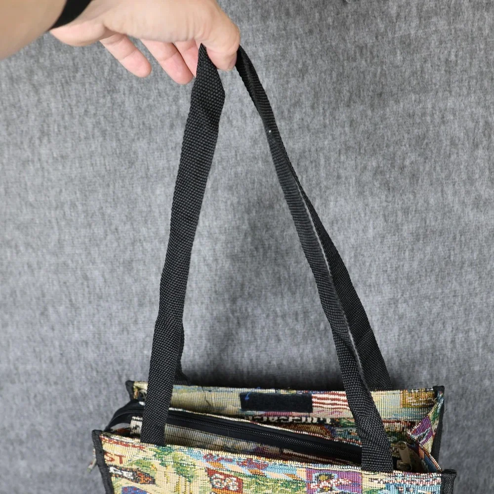 Route 66 Mother Road Tapestry Tote Bag Multicolor Travel Shoulder Zip Top Purse